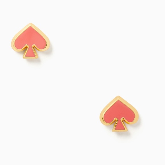Kate Spade Everyday Spade Coral Enamel Studs - Picture 5 of 5